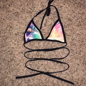 Rave Mi Gente Wrap Top Rainbow Velvet